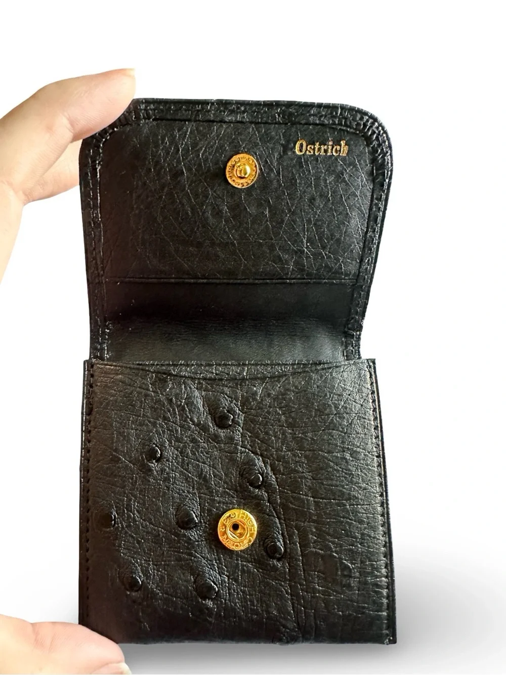 Ostrich NWT leather Mini Wallet Coins/Cash Unisex